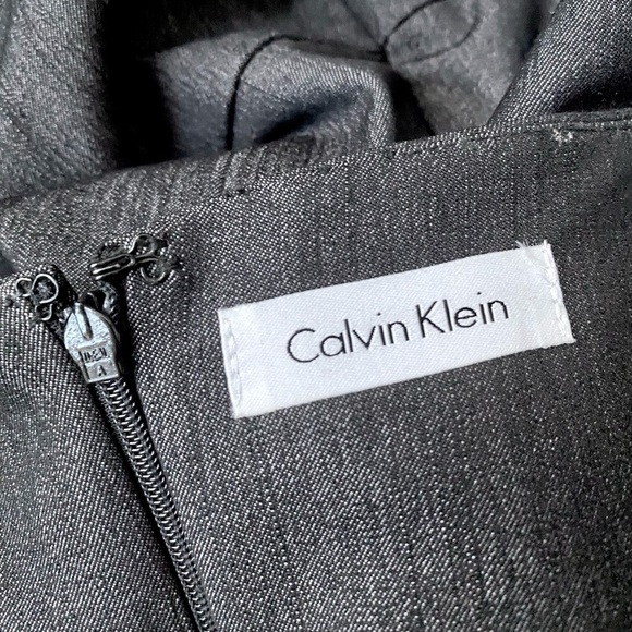 EUC Calvin Klein Black Asymmetrical Tiered Sheath Mini Dress Size 4 - Picture 8 of 8